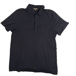 Burberry Men's Slim Fit Black Short Sleeve Polo Shirt - Size XXL